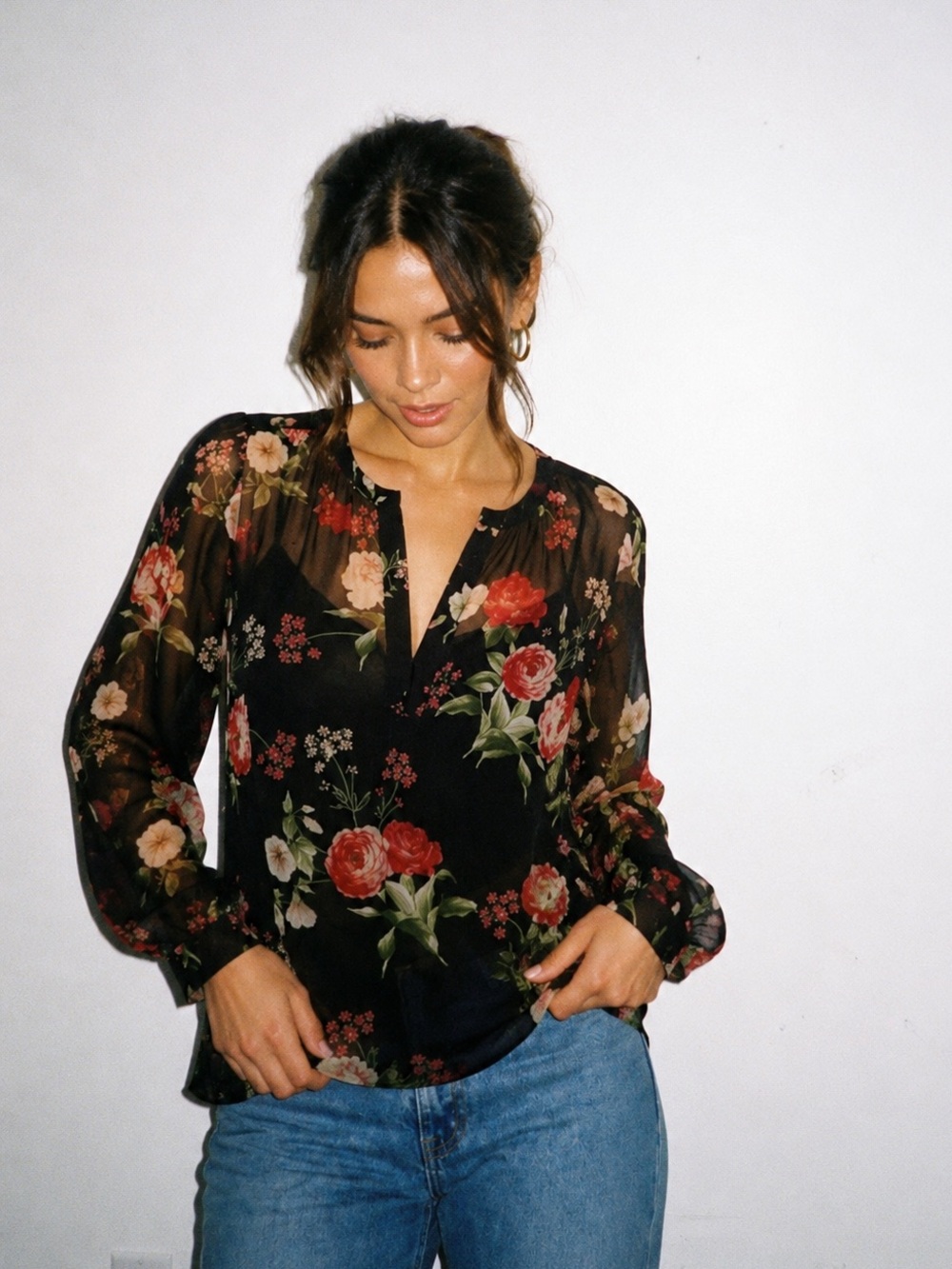 Joie Maurelle Floral Silk Blouse XS 🌹